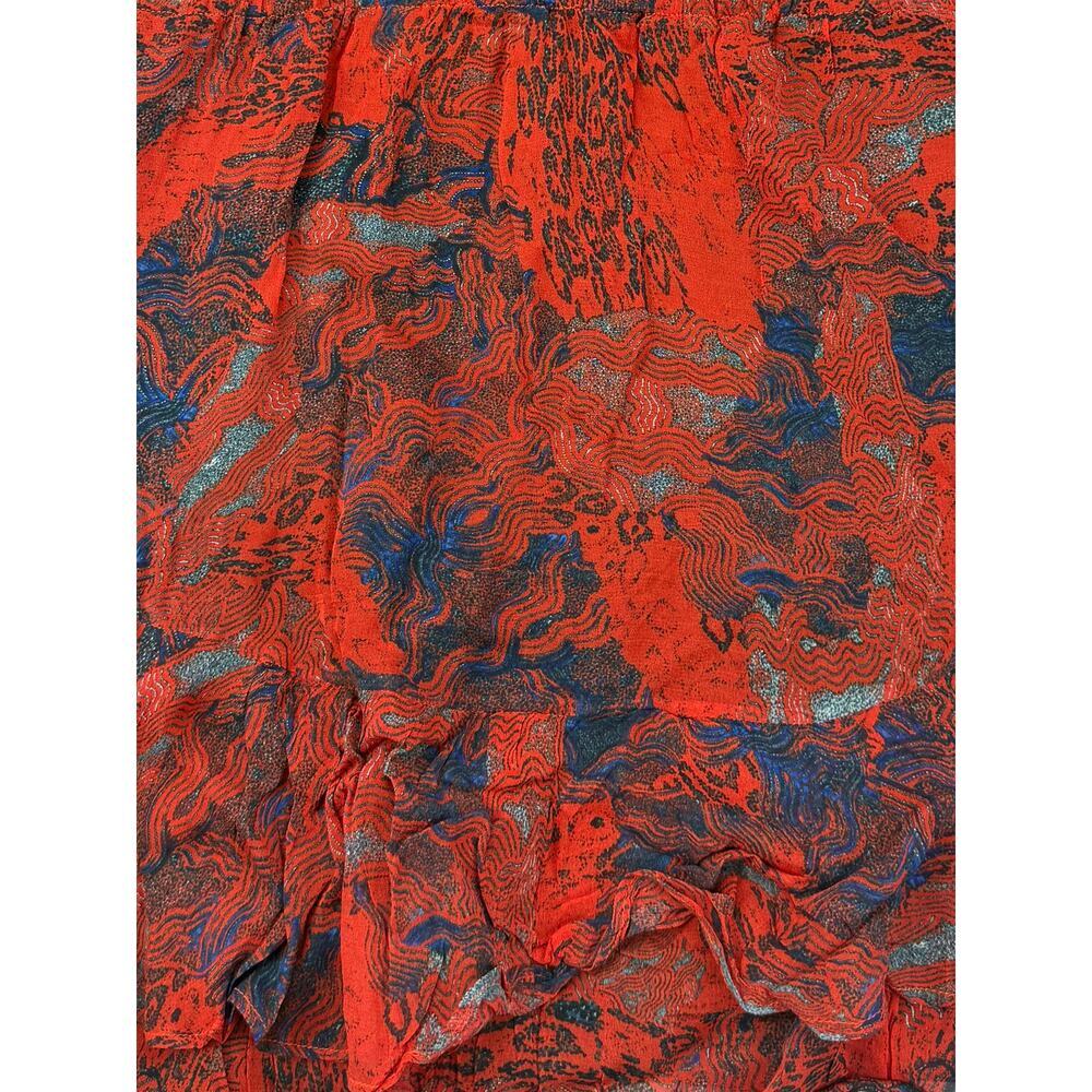 IRO Kizz Chiffon Dress Dress Size 4 Red / Blue - Picture 5 of 6